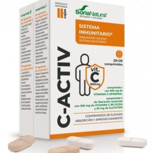VITAMINA C-ACTIV 1000 20+20 COMPS. SORIA NATURAL